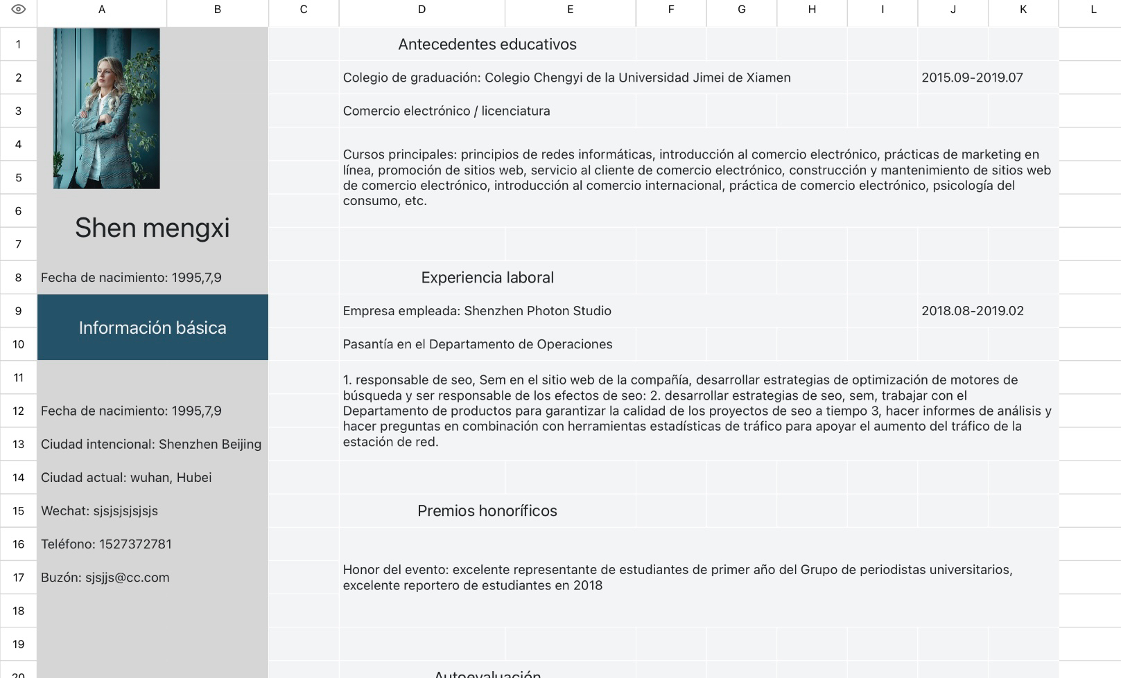 Búsqueda de empleo en el currículum personal